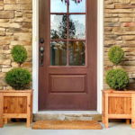 cedar planters on the front porch